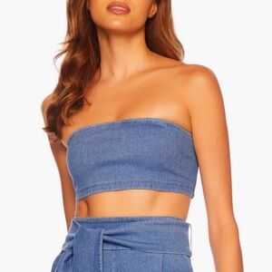 ❤️ Susana Monaco Denim Micro Tube Top